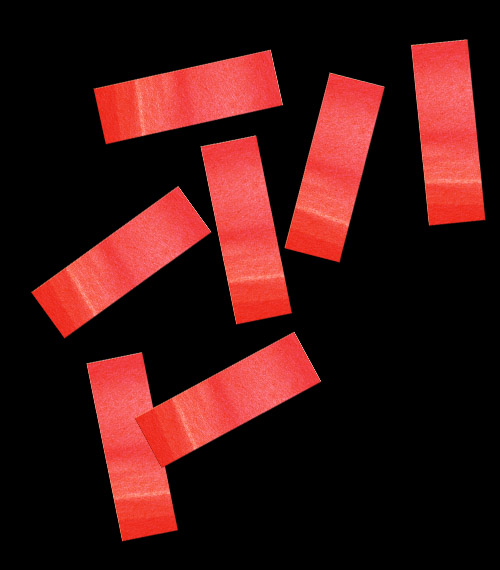 Конфетти бумажное 17х55 мм Красное