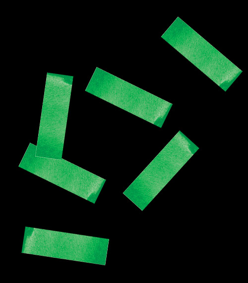 Конфетти бумажное 17х55 мм Зелёное