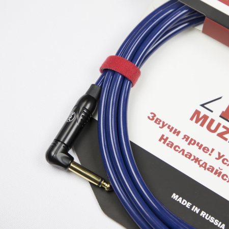 Гитарный кабель MUZKABEL JSLIK1(R) - 10 метров, JACK - JACK (Угловой)