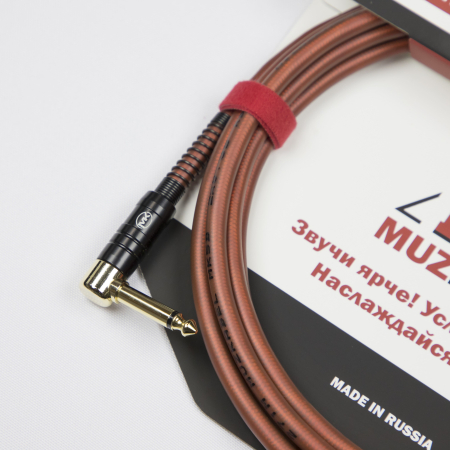 Гитарный кабель MUZKABEL JZMK5B(R) - 2 метра, JACK - JACK (Угловой)