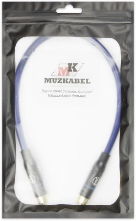 Патч-кабель MUZKABEL RSLIK1P - 0.15 метра, RCA – RCA (Синее кольцо)