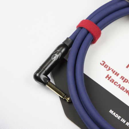 Гитарный кабель MUZKABEL JJFMK1S(R) - 1 метр, JACK - JACK (Угловой)