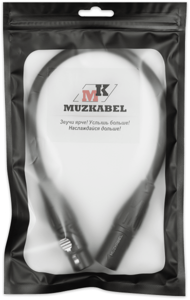 Патч-кабель MUZKABEL CBXMK3P - 0.1 метра, XLR - XLR