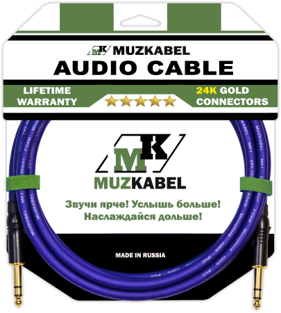 Аудио кабель MUZKABEL BZFMK1V - 2 метра, JACK (стерео) - JACK (стерео)