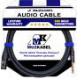 Микрофонный кабель MUZKABEL XJFMK1B - 1,5 метра, JACK (моно) - XLR (мама)