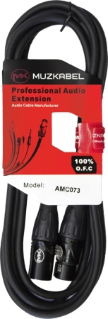 Микрофонный кабель MUZKABEL AMC071 - 1 метр, XLR - XLR